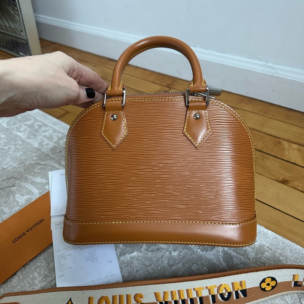 Louis Vuitton Alma Handbag Miel Epi Leather Jacquard Strap Original Receipt - Picture 5 of 12